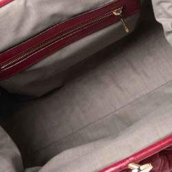 Pre Owned Marc Jacobs Pink Quilted Leather Stam Satchel