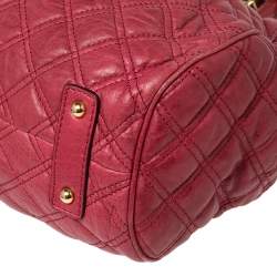 Pre Owned Marc Jacobs Pink Quilted Leather Stam Satchel