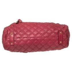 Pre Owned Marc Jacobs Pink Quilted Leather Stam Satchel
