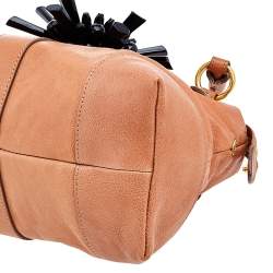 Pre Owned Marc Jacobs Brown Leather Crystal Embellished Satchel