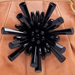 Pre Owned Marc Jacobs Brown Leather Crystal Embellished Satchel