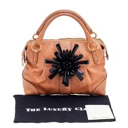 Pre Owned Marc Jacobs Brown Leather Crystal Embellished Satchel