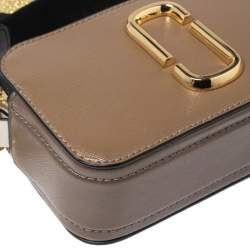 Pre Owned Marc Jacobs Beige Patent Leather Snapshot Camera Crossbody Bag