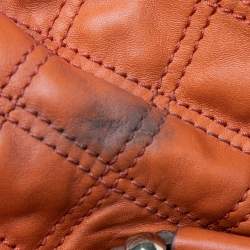 Pre Owned Marc Jacobs Orange Quilted Leather Stam Satchel