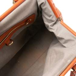 Pre Owned Marc Jacobs Orange Quilted Leather Stam Satchel