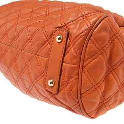 Pre Owned Marc Jacobs Orange Quilted Leather Stam Satchel