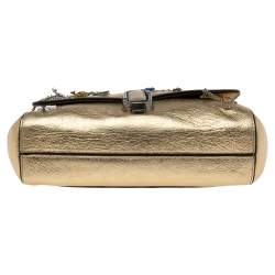 Pre Owned Marc Jacobs Gold Leather Charms And Trinket Crossbody Bag