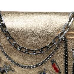 Pre Owned Marc Jacobs Gold Leather Charms And Trinket Crossbody Bag