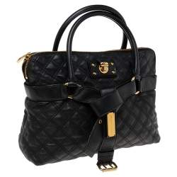 Pre Owned Marc Jacobs Black Leather Kari Satchel