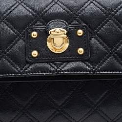 Pre Owned Marc Jacobs Black Quilted Leather Eugenie Clutch