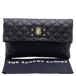 Pre Owned Marc Jacobs Black Quilted Leather Eugenie Clutch