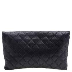 Pre Owned Marc Jacobs Black Quilted Leather Eugenie Clutch