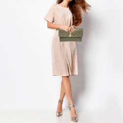 Pre Owned Marc Jacobs Olive Green Quilted Leather Eugenie Clutch