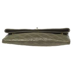 Pre Owned Marc Jacobs Olive Green Quilted Leather Eugenie Clutch