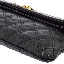Pre Owned Marc Jacobs Black Quilted Leather Eugenie Clutch