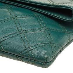 Pre Owned Marc Jacobs Green Quilted Leather Eugenie Clutch