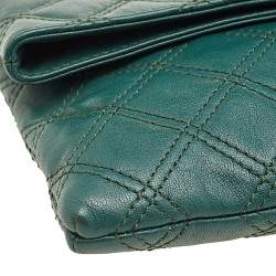 Pre Owned Marc Jacobs Green Quilted Leather Eugenie Clutch