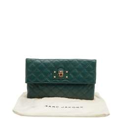 Pre Owned Marc Jacobs Green Quilted Leather Eugenie Clutch