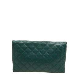 Pre Owned Marc Jacobs Green Quilted Leather Eugenie Clutch