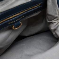 Pre Owned Marc Jacobs Metallic Blue Quilted Leather Little Stam Shoulder Bag