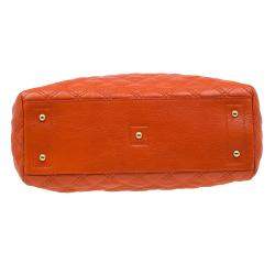 Pre Owned Marc Jacobs Orange Quilted Leather Rudi Satchel