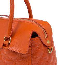 Pre Owned Marc Jacobs Orange Quilted Leather Rudi Satchel