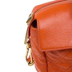 Pre Owned Marc Jacobs Orange Quilted Leather Rudi Satchel