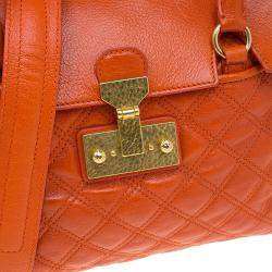 Pre Owned Marc Jacobs Orange Quilted Leather Rudi Satchel