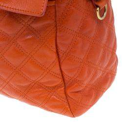 Pre Owned Marc Jacobs Orange Quilted Leather Rudi Satchel