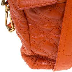 Pre Owned Marc Jacobs Orange Quilted Leather Rudi Satchel