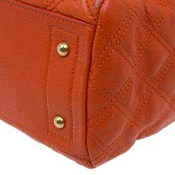 Pre Owned Marc Jacobs Orange Quilted Leather Rudi Satchel