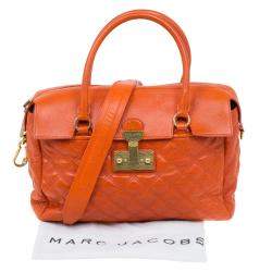 Pre Owned Marc Jacobs Orange Quilted Leather Rudi Satchel
