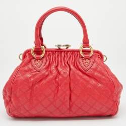 Marc Jacobs Red Quilted Leather Stam Satchel