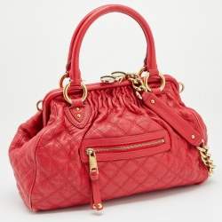Marc Jacobs Red Quilted Leather Stam Satchel