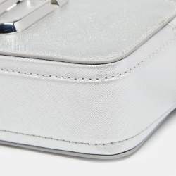 Pre Owned Marc Jacobs Silver Leather Snapshot Camera Crossbody Bag