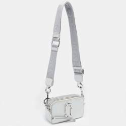 Pre Owned Marc Jacobs Silver Leather Snapshot Camera Crossbody Bag