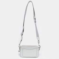 Pre Owned Marc Jacobs Silver Leather Snapshot Camera Crossbody Bag