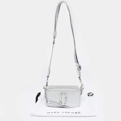 Pre Owned Marc Jacobs Silver Leather Snapshot Camera Crossbody Bag