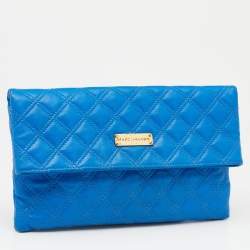 Pre Owned Marc Jacobs Blue Quilted Leather Eugenie Clutch