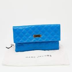 Pre Owned Marc Jacobs Blue Quilted Leather Eugenie Clutch