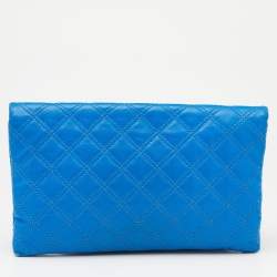 Pre Owned Marc Jacobs Blue Quilted Leather Eugenie Clutch