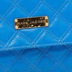 Pre Owned Marc Jacobs Blue Quilted Leather Eugenie Clutch