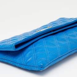 Pre Owned Marc Jacobs Blue Quilted Leather Eugenie Clutch
