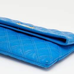 Pre Owned Marc Jacobs Blue Quilted Leather Eugenie Clutch