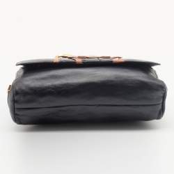 Pre Owned Marc Jacobs Black Leather Safety Pin Shoulder Bag