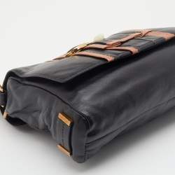 Pre Owned Marc Jacobs Black Leather Safety Pin Shoulder Bag