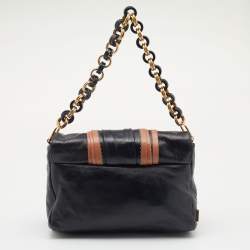 Pre Owned Marc Jacobs Black Leather Safety Pin Shoulder Bag