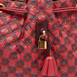 Pre Owned Marc Jacobs Red/Brown Leather Memphis Drawstring Tote