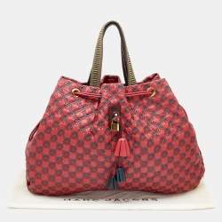 Pre Owned Marc Jacobs Red/Brown Leather Memphis Drawstring Tote