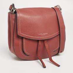 Pre Owned Marc Jacobs Brown Leather and Suede Flap Crossbody Bag